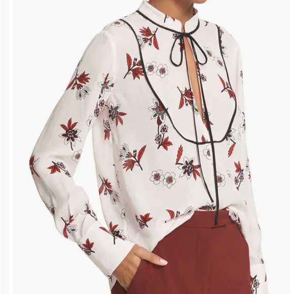 ALC Walker silk blouse with velvet tie neck - Picture 2 of 6